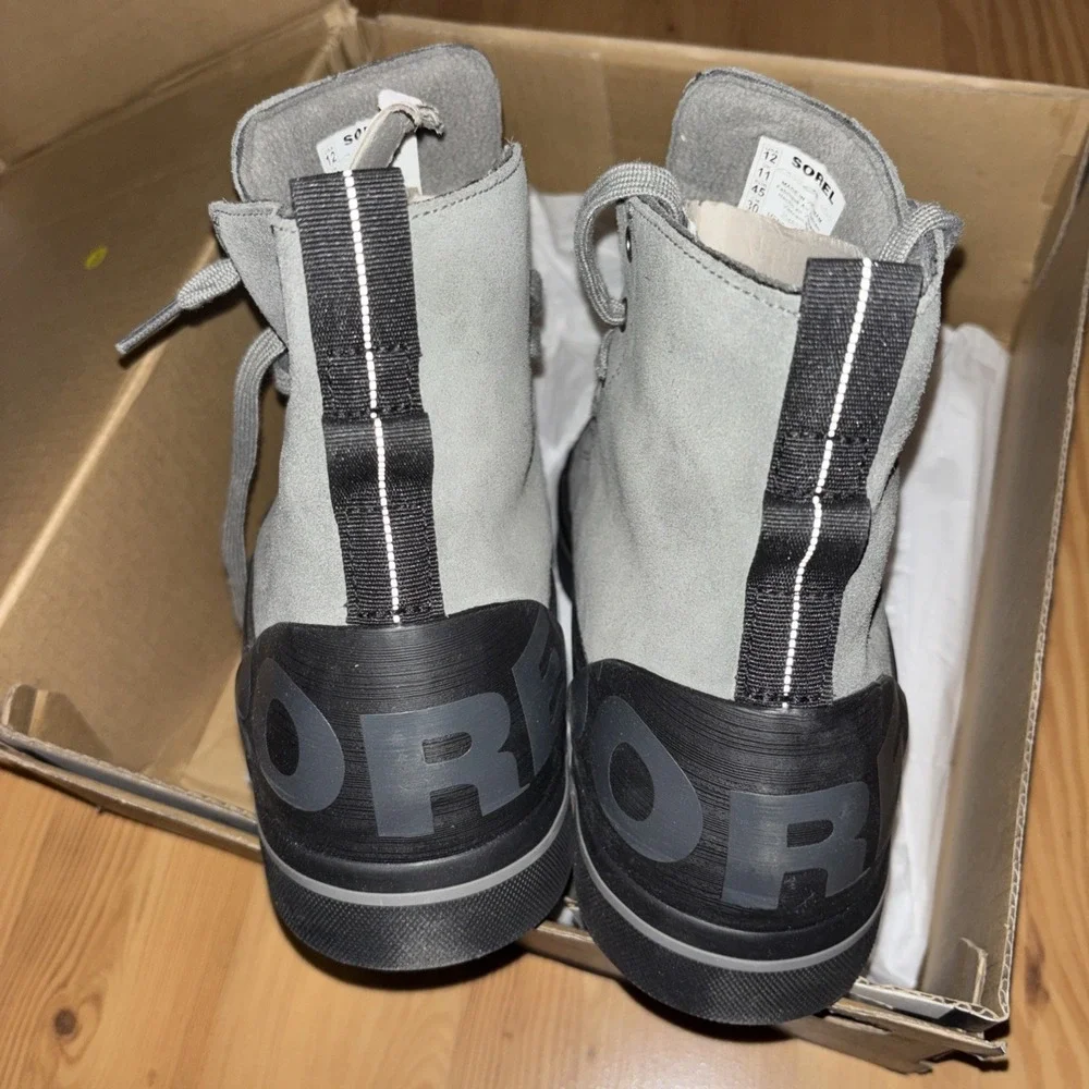NIB $196 SOREL 12 Cheyanne Metro II Sneaker Waterproof Boots Quarry Gray Black